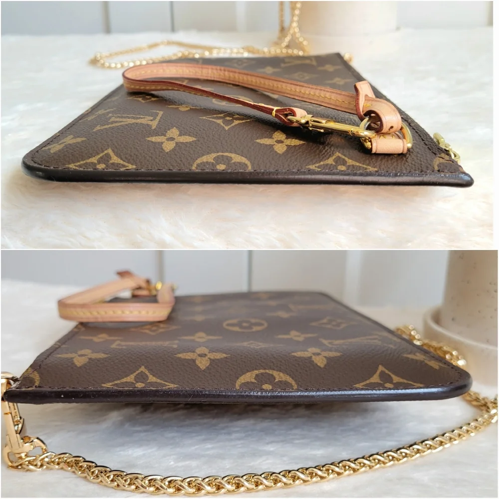 Louis Vuitton Neverfull Clutch Wristlet Crossbody - Monogram